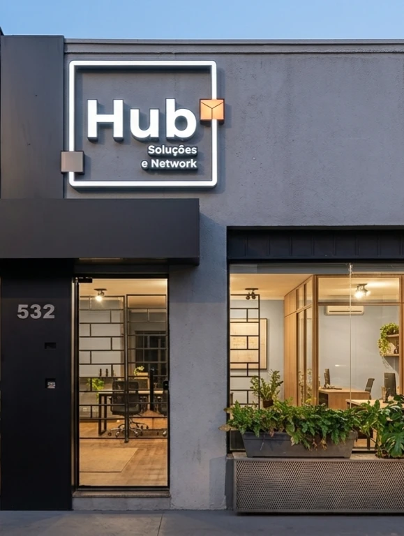 Fachada da loja Hub Soluções e Network